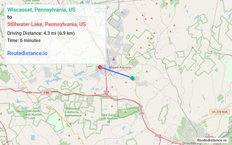 Route map from Wiscasset to Stillwater Lake